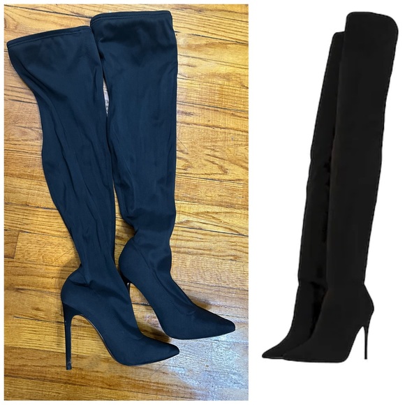 Steve Madden Black Thigh High Boots - Picture 1 of 10
